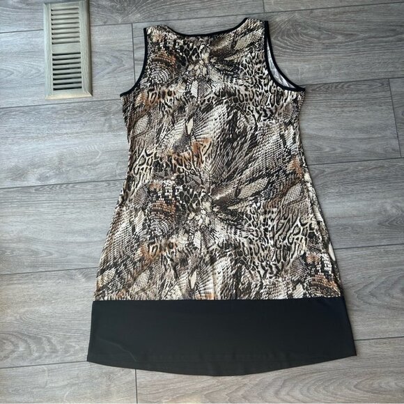 Prelude Tiger Print  Sequins Accent Jersey Sleeveless Dress - Picture 11 of 15